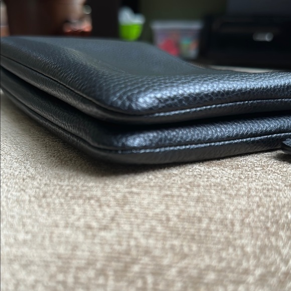 Coach Black Pebbled Leather Wristlet - Picture 10 of 10